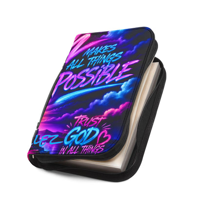 Neon Faith Cross Bible Cover