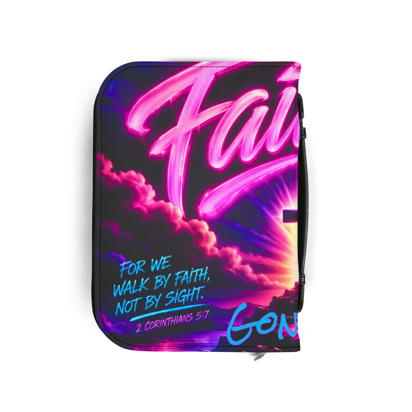 Neon Faith Cross Bible Cover
