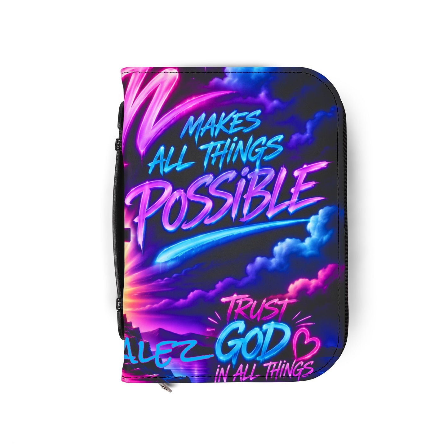 Neon Faith Cross Bible Cover