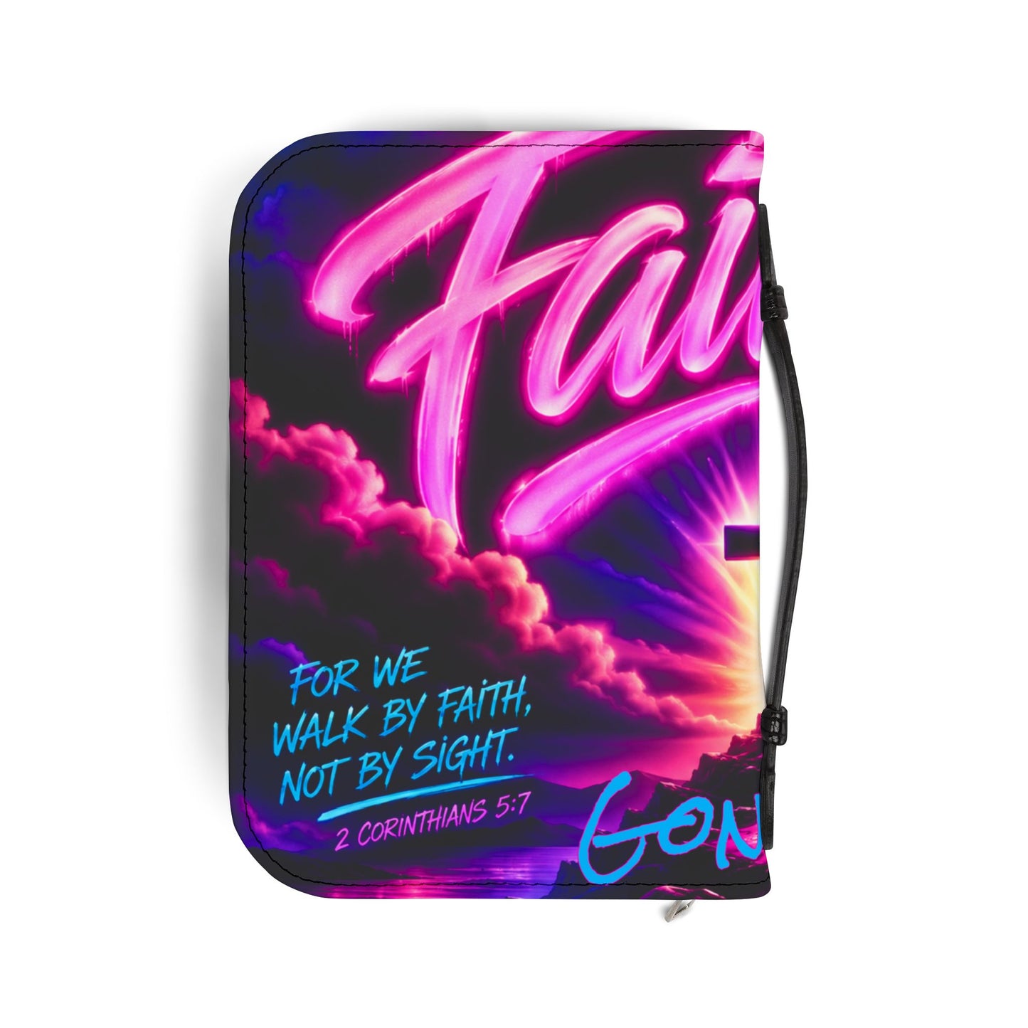 Neon Faith Cross Bible Cover