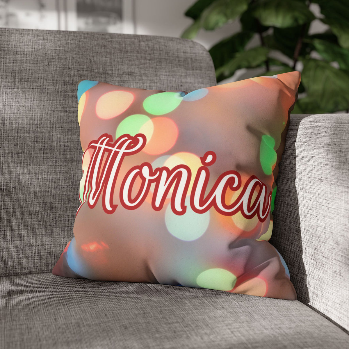 Blurred Lights Name Square Pillow/Case