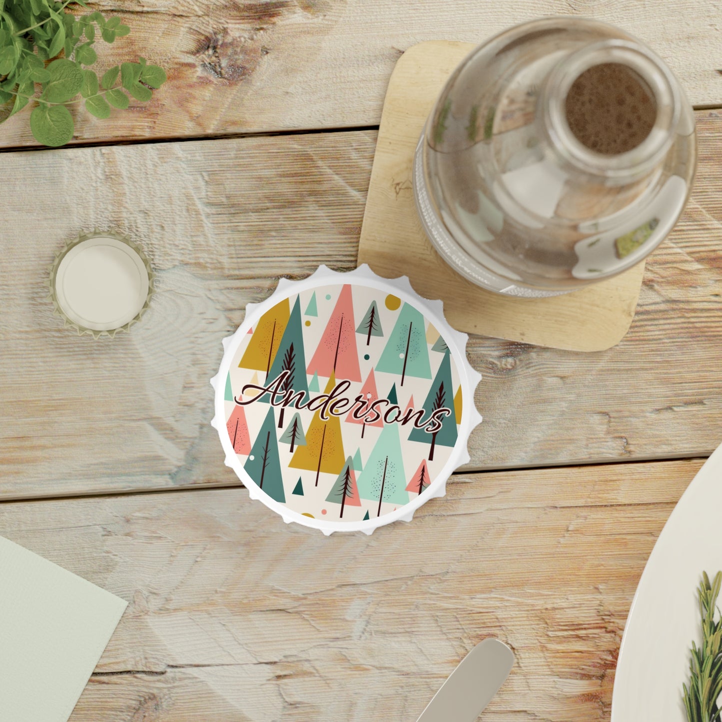 Colored Trees Name Bottle Opener