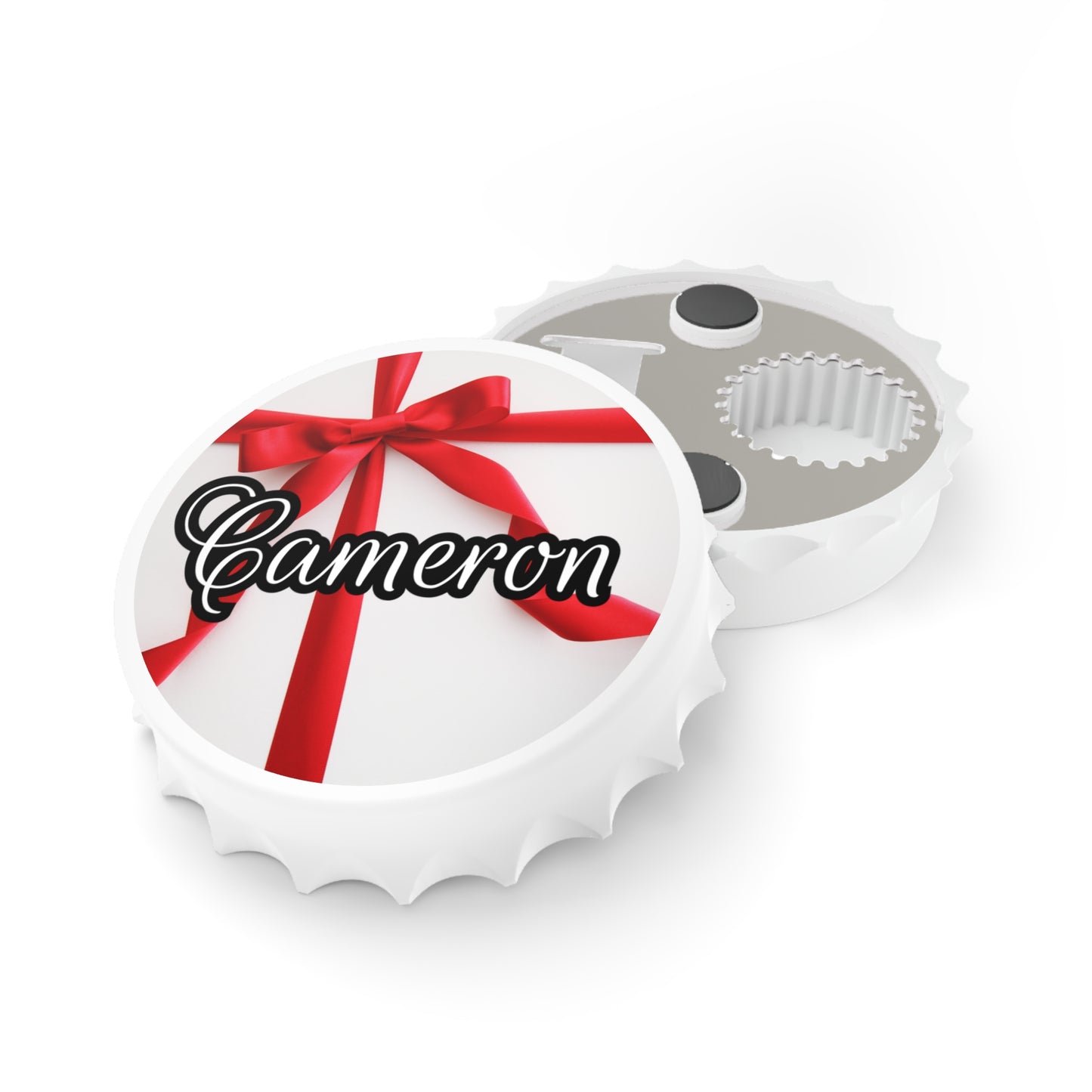 Red Bow Name Bottle Opener