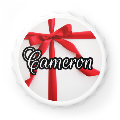 Red Bow Name Bottle Opener