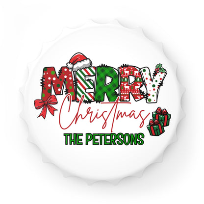 Merry Christmas Name Bottle Opener