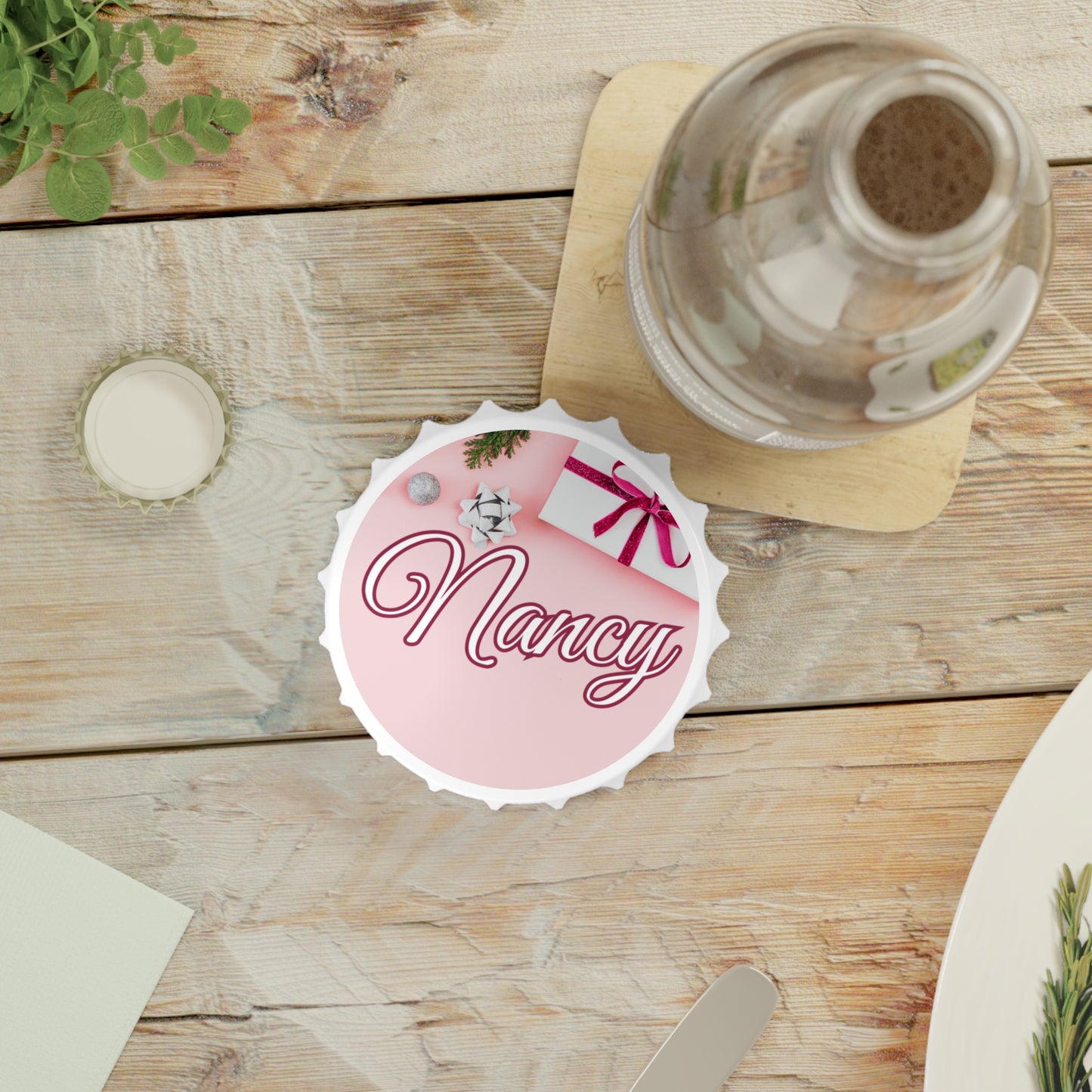 Pink Gift Name Bottle Opener