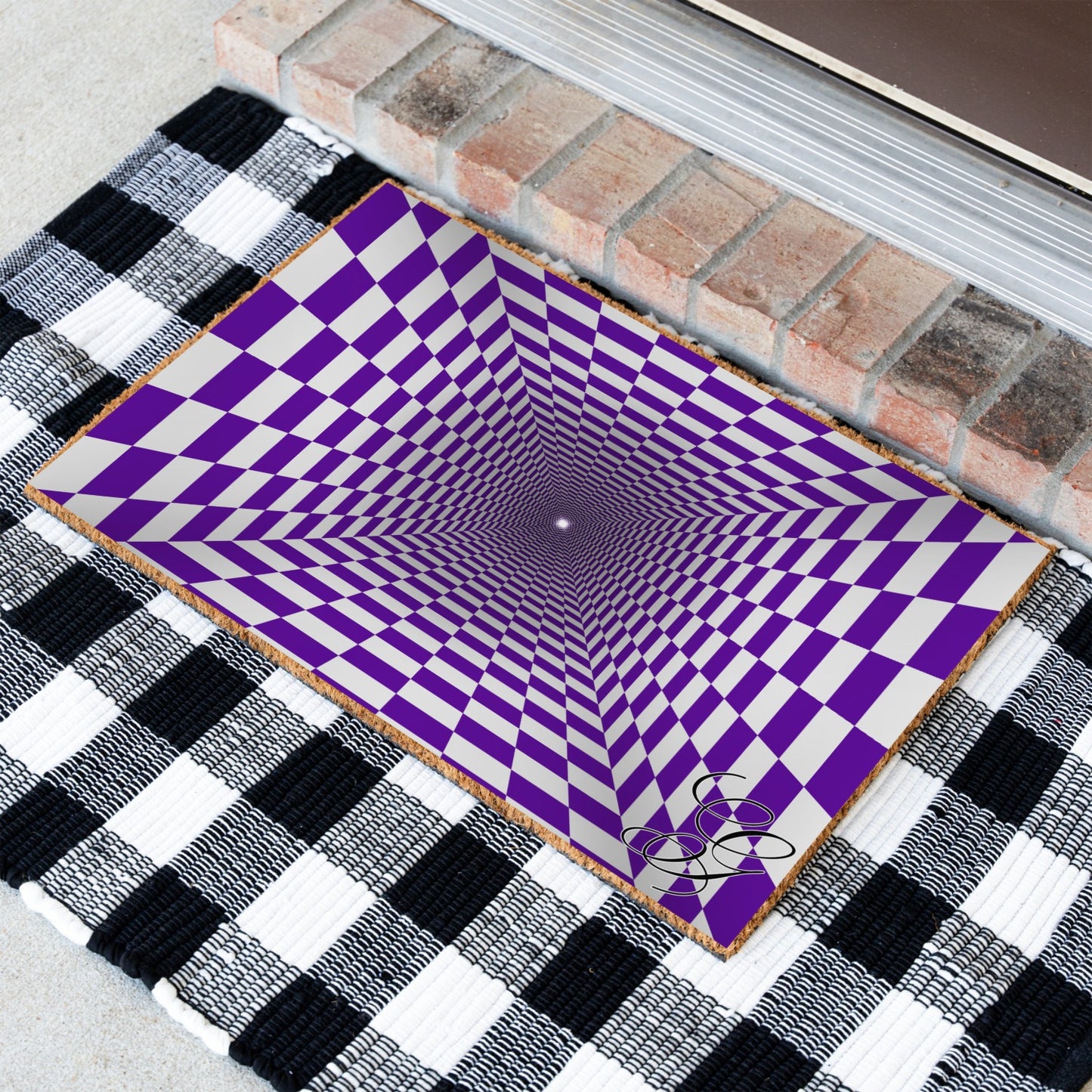Optical Hole Initial Doormat - UV Printed