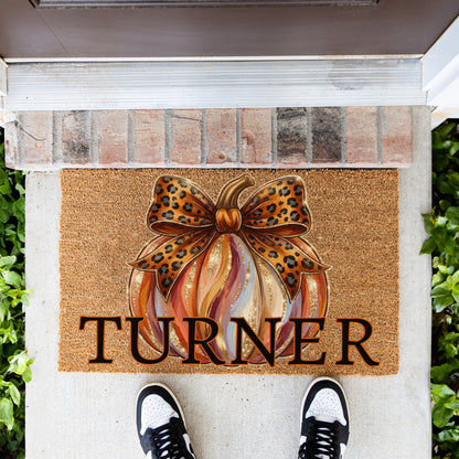 "Glitter" Pumpkin Name UV Printed Doormat