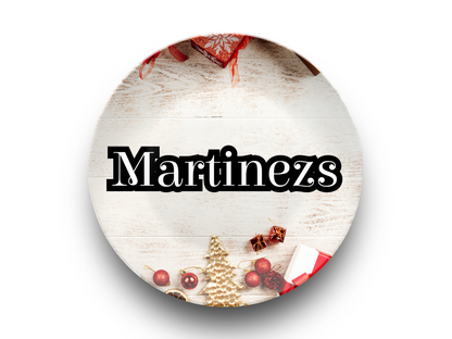 Christmas Wood Look Name Plate
