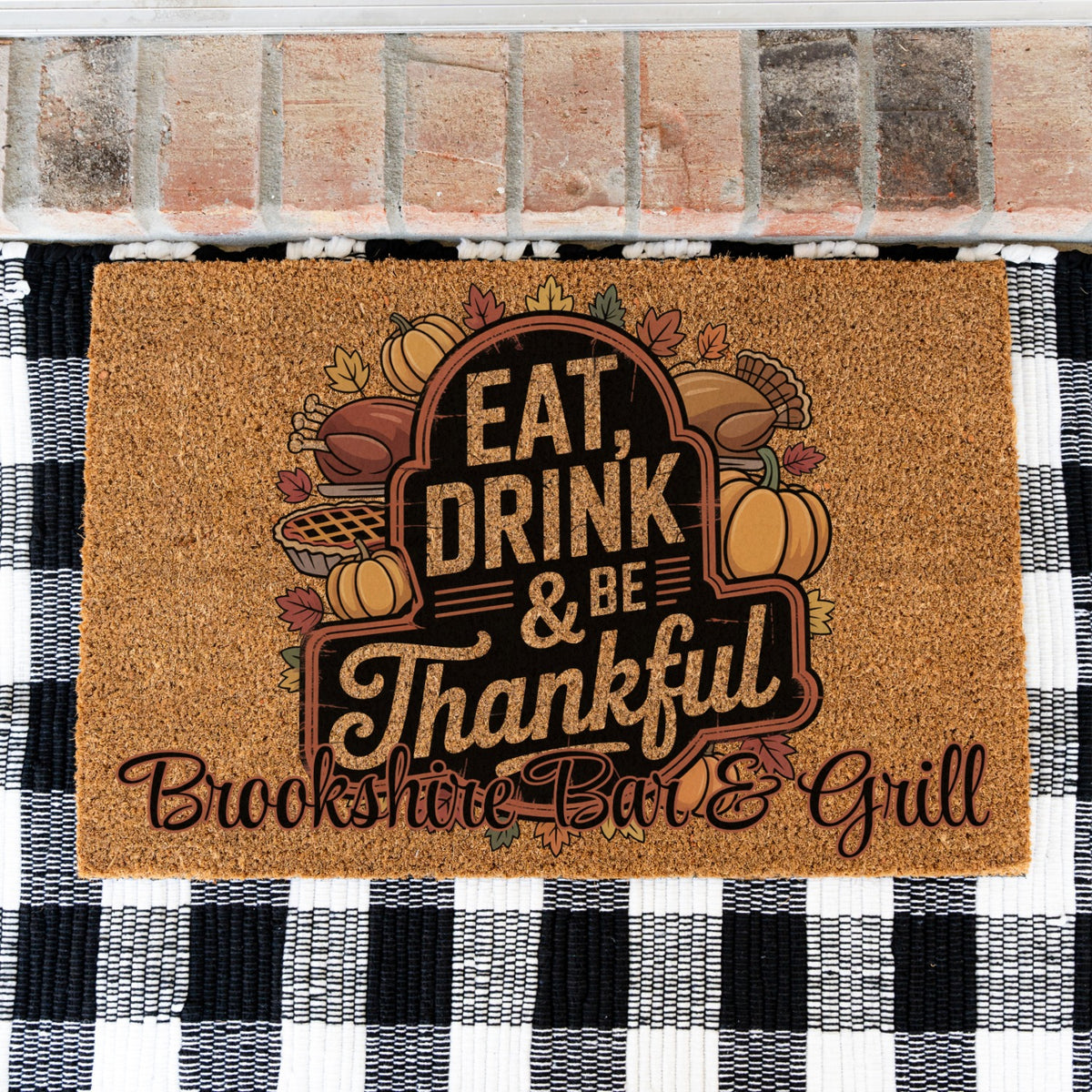 Eat Drink Be Thankful Name Doormat