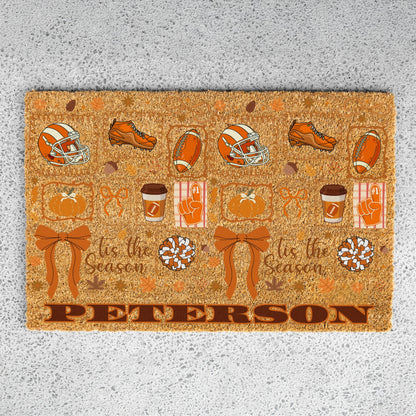 Fall Football Tis The Season Name UV Printed Doormat