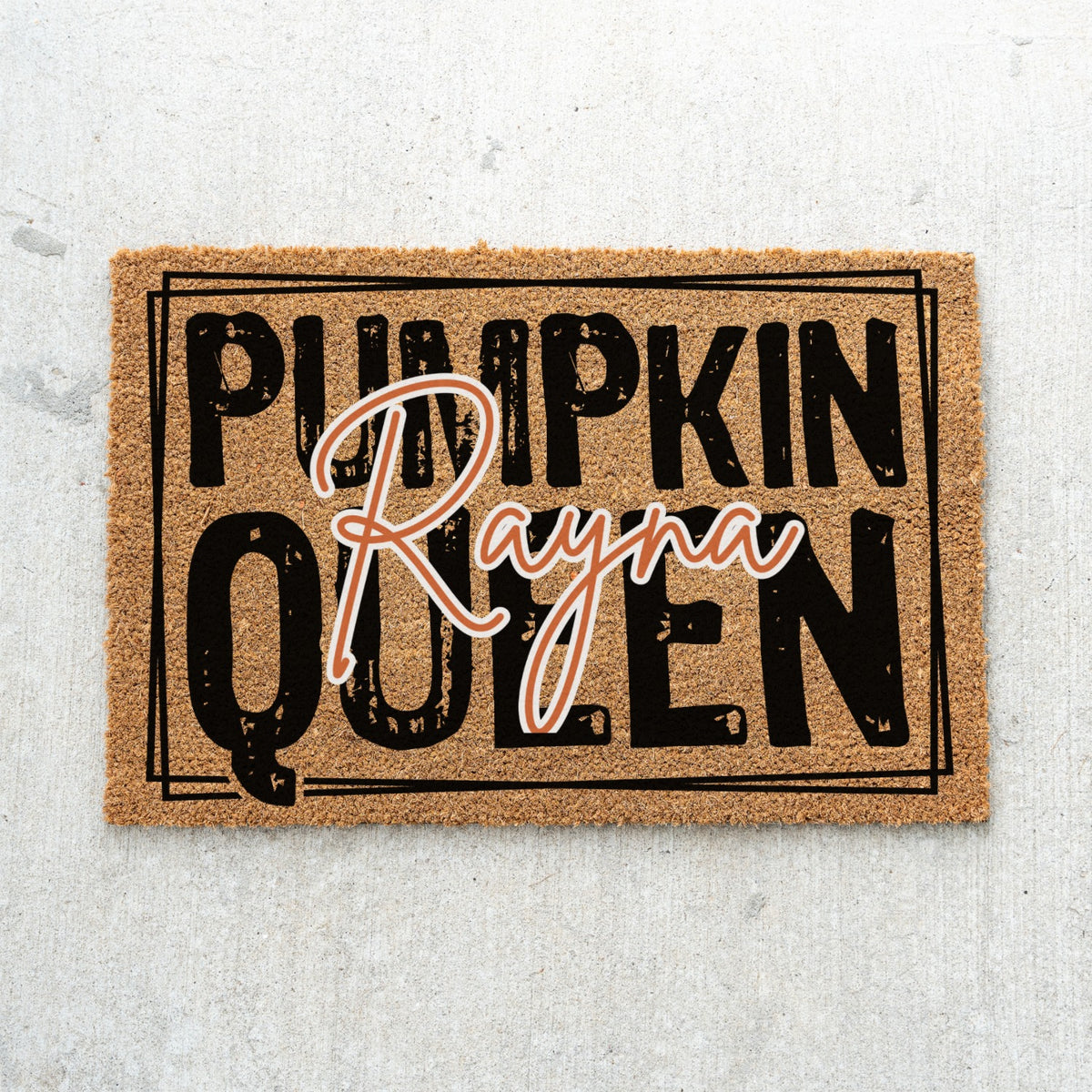 Pumpkin Queen Solid Name Doormat