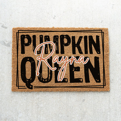 Pumpkin Queen Solid Name Doormat