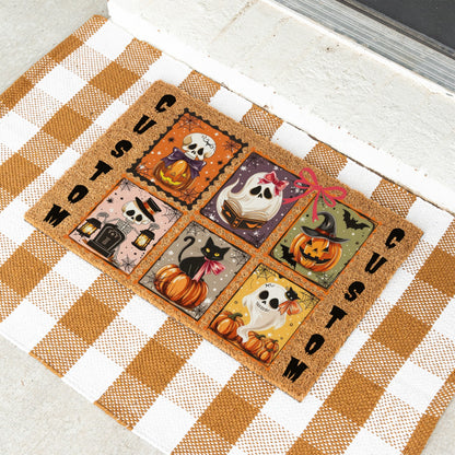 Halloween Squares Names Doormat
