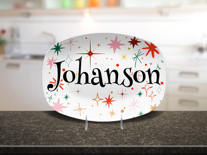Colorful Star Sparkles Name Platter