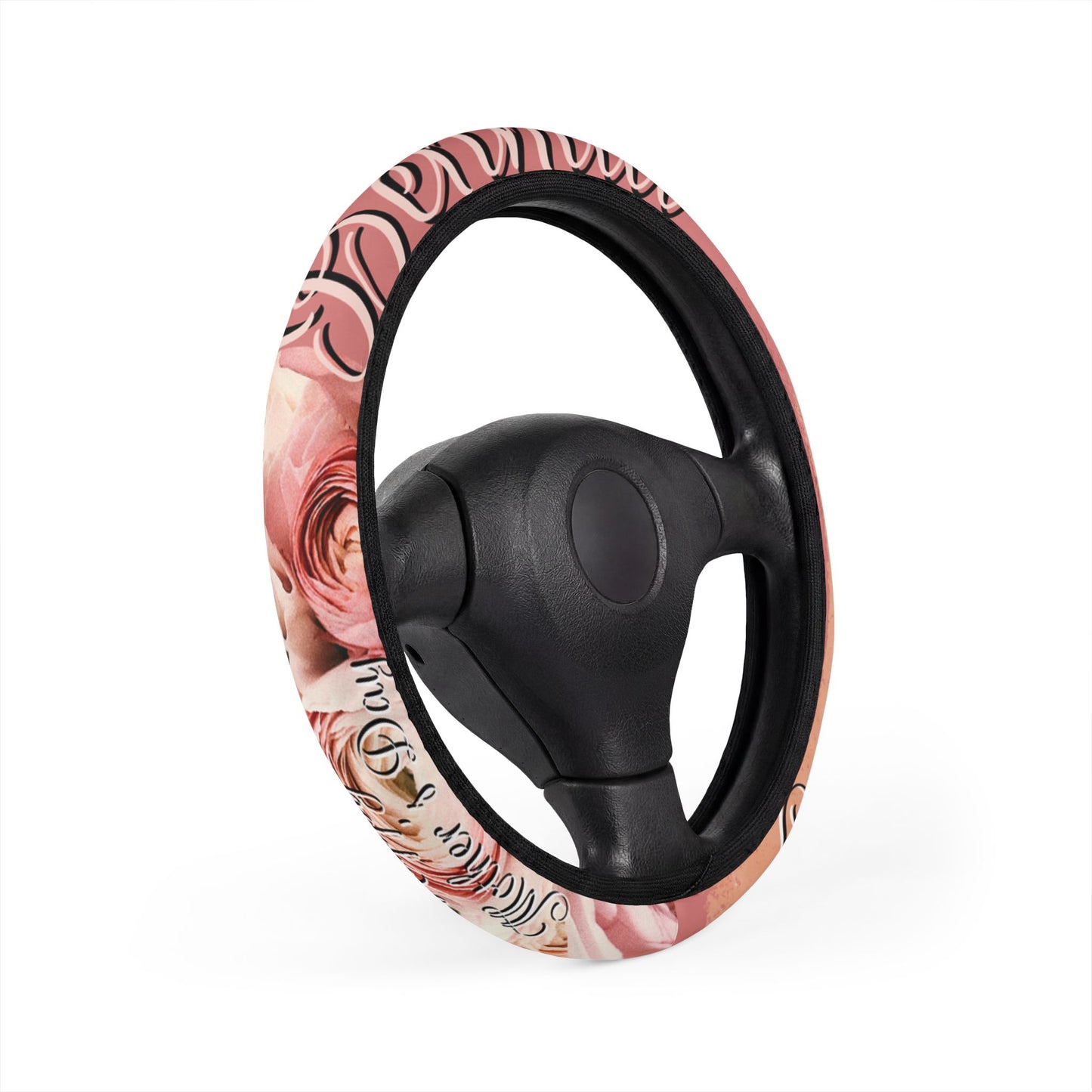 Pink Roses Mother's Day Car Steering Wheel Cover