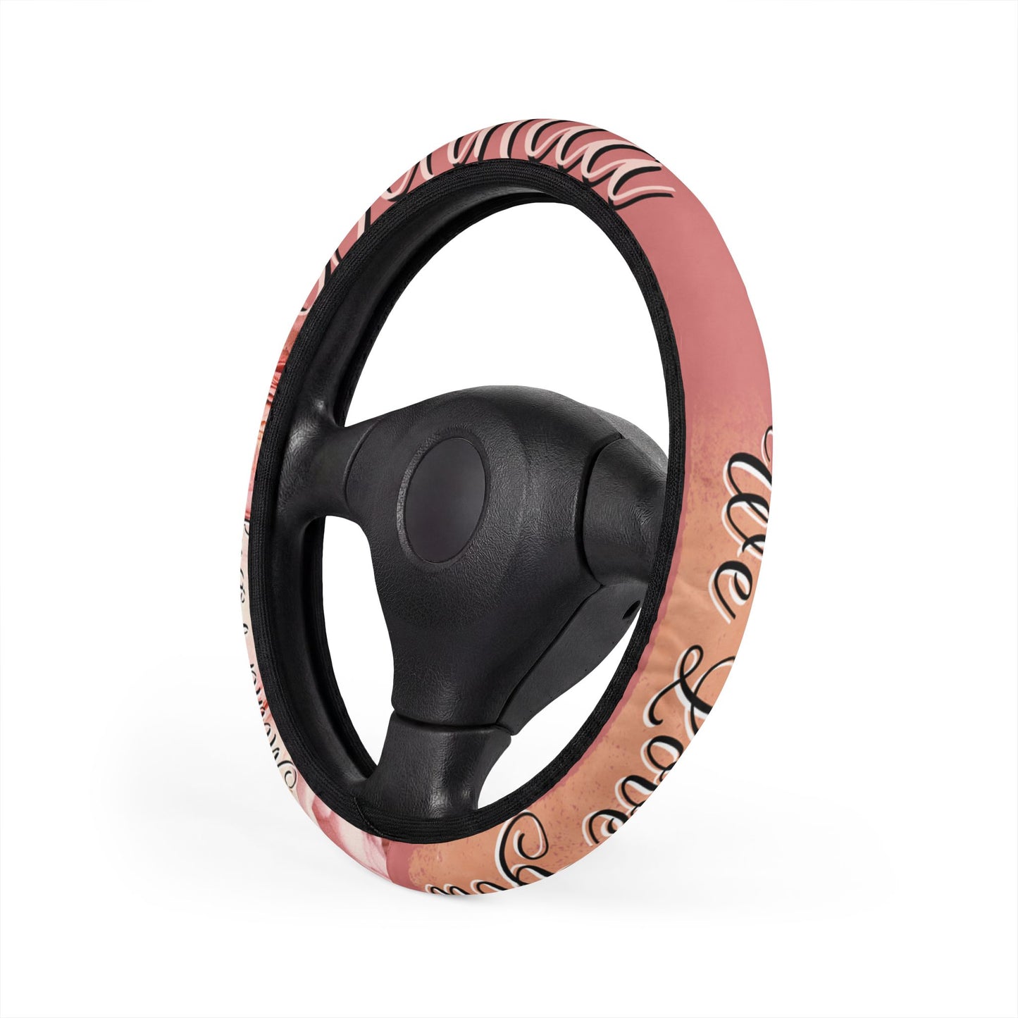 Pink Roses Mother's Day Car Steering Wheel Cover