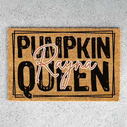 Pumpkin Queen Solid Name Doormat