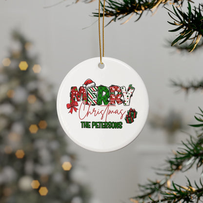 Merry Christmas Name Ceramic Ornaments (1pcs, 5pcs, 10pcs, 20pcs)