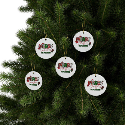Merry Christmas Name Ceramic Ornaments (1pcs, 5pcs, 10pcs, 20pcs)