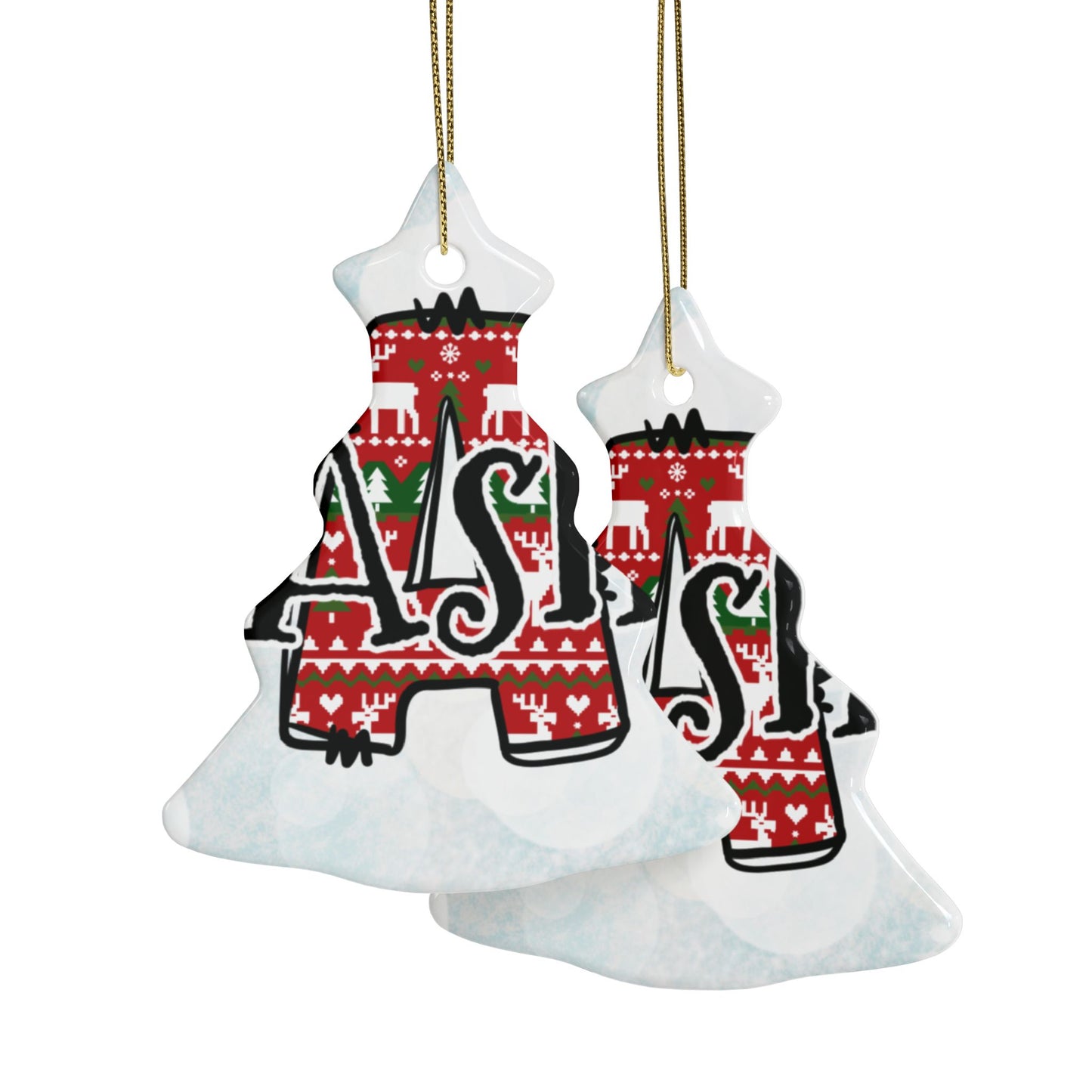 Letter Name Ceramic Ornaments (1pcs, 5pcs, 10pcs, 20pcs)