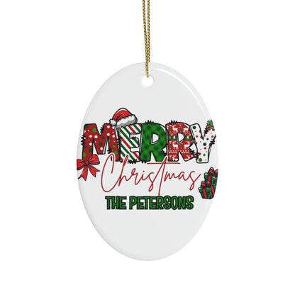 Merry Christmas Name Ceramic Ornaments (1pcs, 5pcs, 10pcs, 20pcs)
