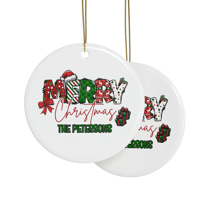 Merry Christmas Name Ceramic Ornaments (1pcs, 5pcs, 10pcs, 20pcs)
