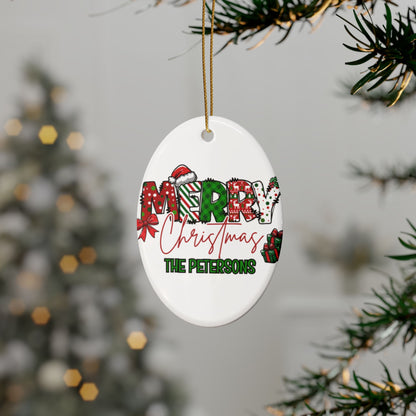 Merry Christmas Name Ceramic Ornaments (1pcs, 5pcs, 10pcs, 20pcs)