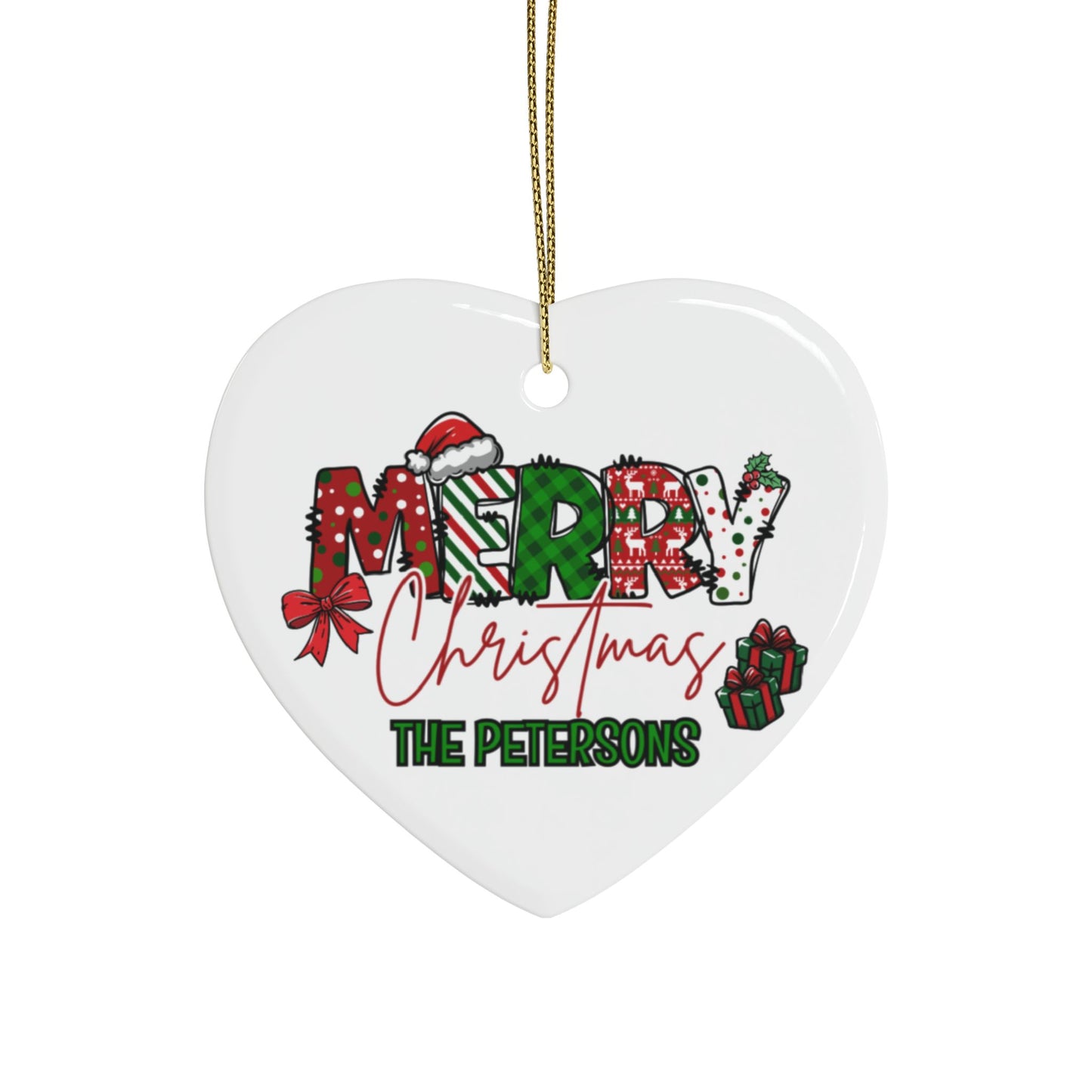 Merry Christmas Name Ceramic Ornaments (1pcs, 5pcs, 10pcs, 20pcs)