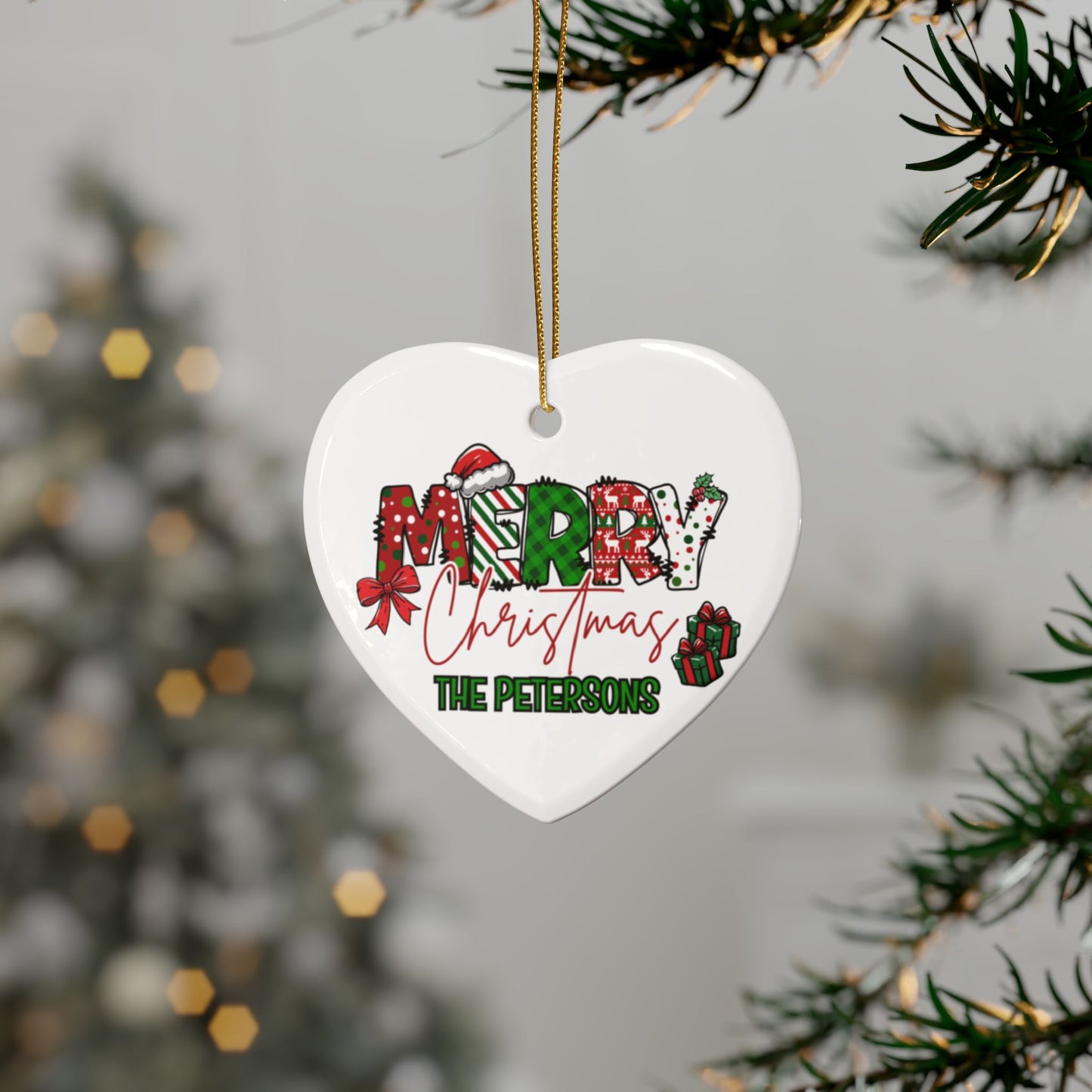 Merry Christmas Name Ceramic Ornaments (1pcs, 5pcs, 10pcs, 20pcs)