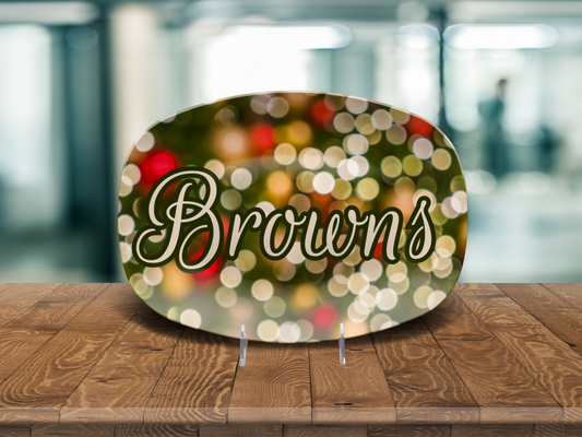 Red Blurred Lights Name Platter