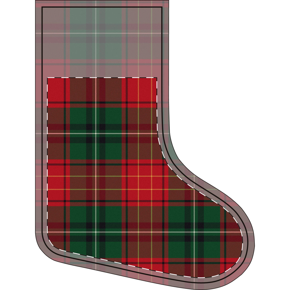 Plaid Tartan Family Christmas Stockings Personalized with Name (Linen)