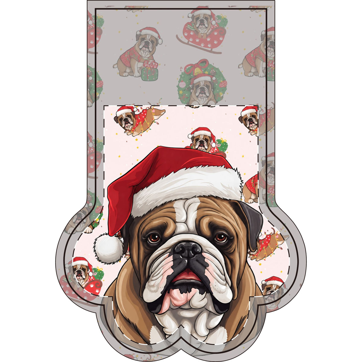 Santa Pet Photo Name Christmas Stocking (Paw)