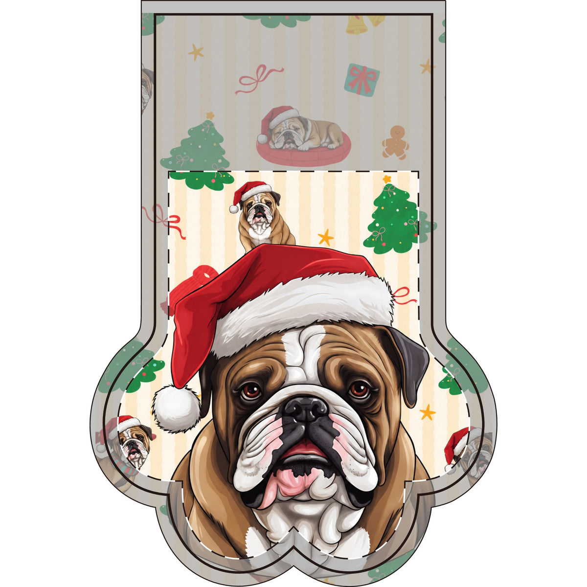 Santa Pet Photo Name Christmas Stocking (Paw)