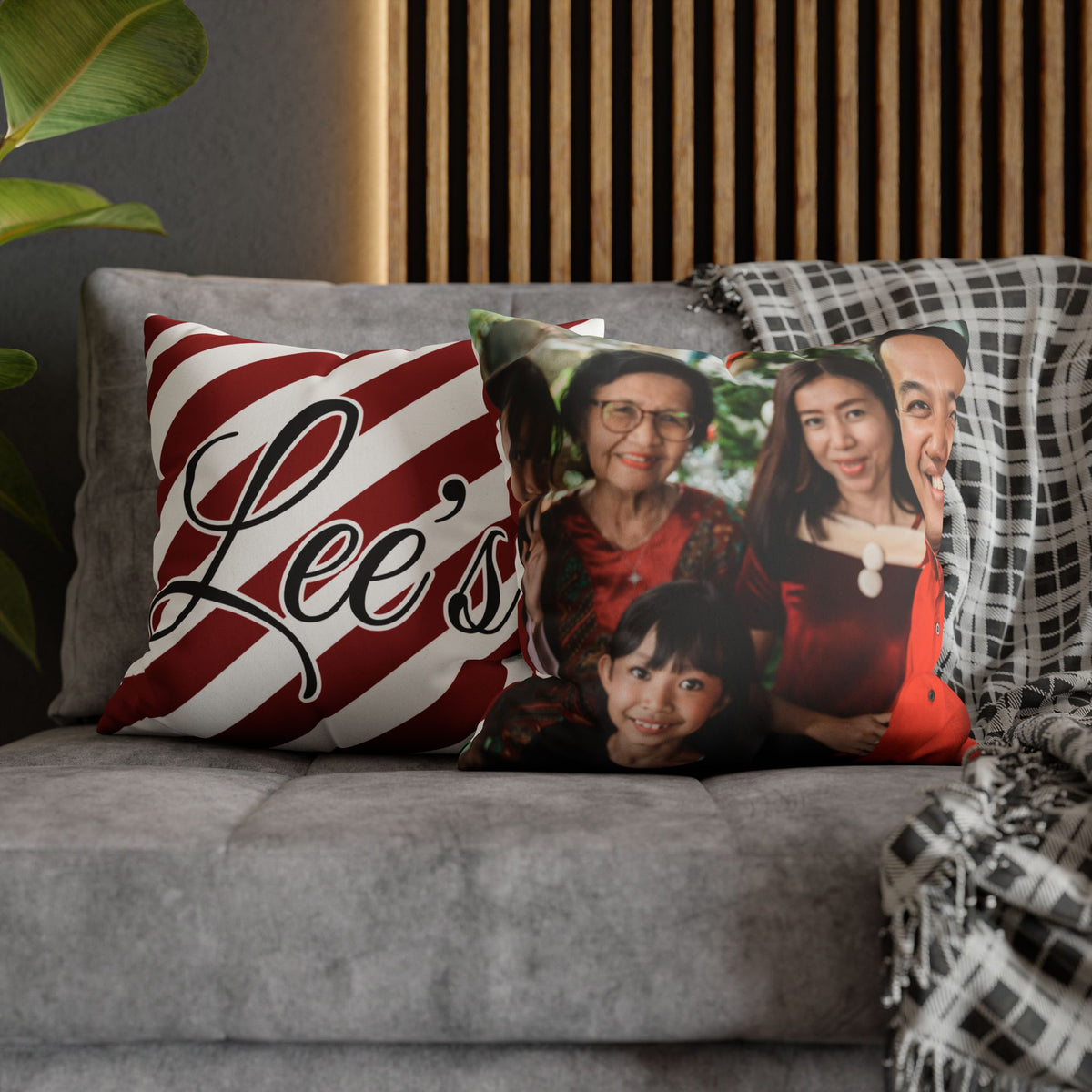 Custom Photo Name Square Pillow/Case