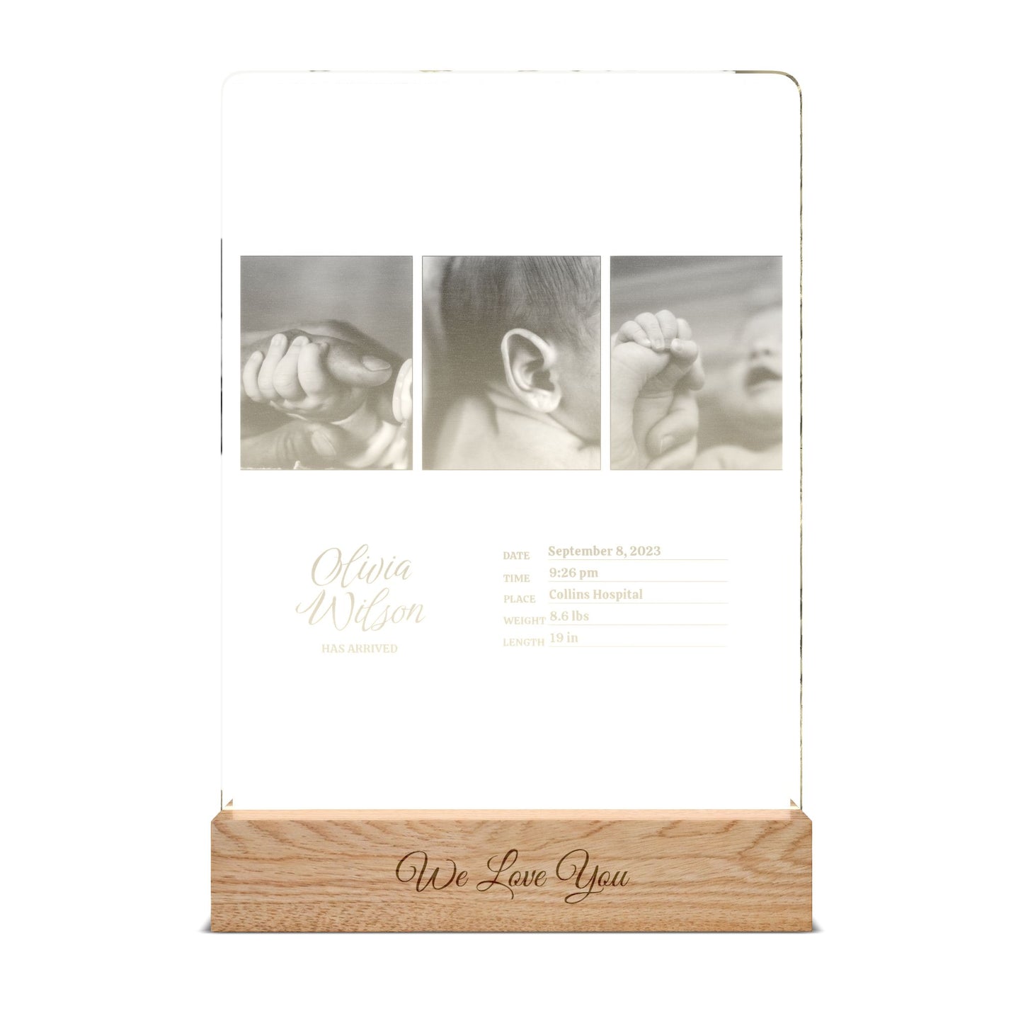 Birth Info Photos Name Custom Shape Night Light (UV)