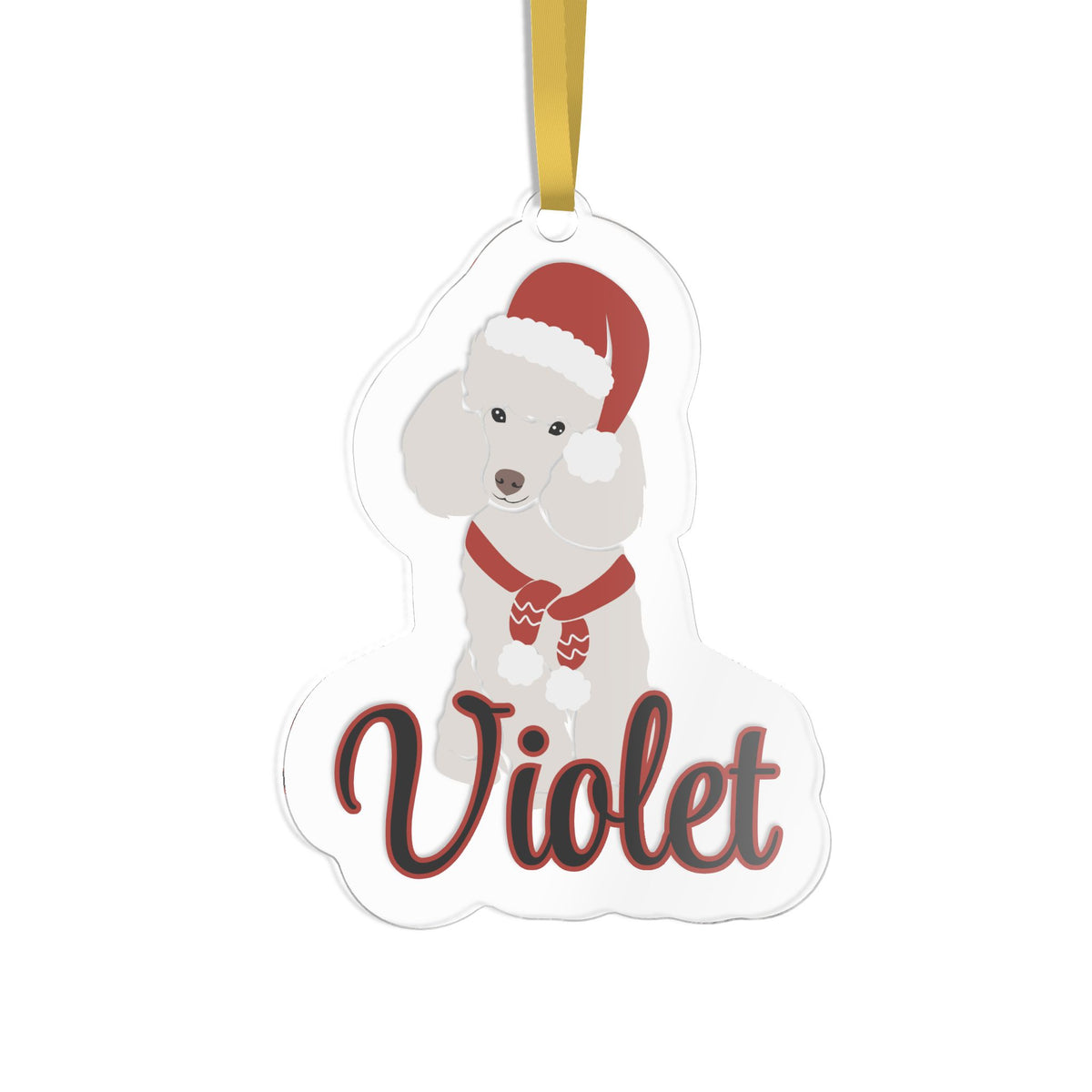 Black Santa Pet Photo Name Ornament