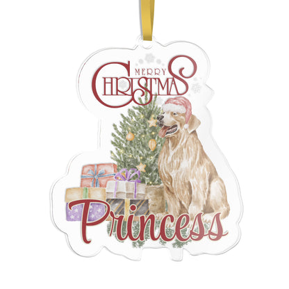 Watercolor Santa Pet Photo Name Ornament