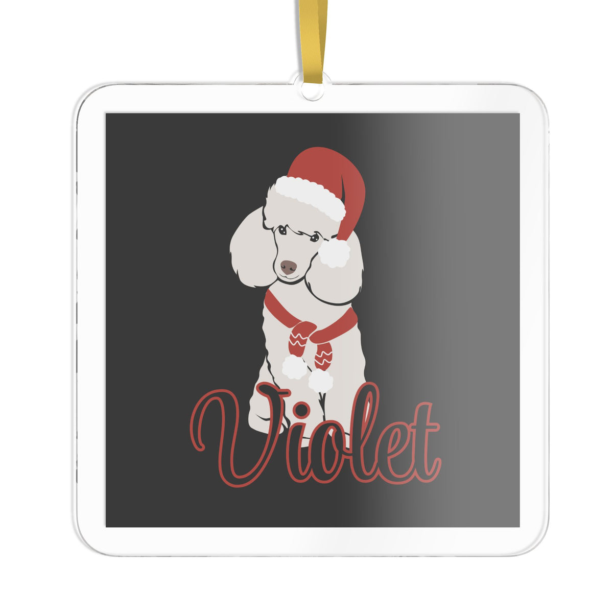Black Santa Pet Photo Name Ornament