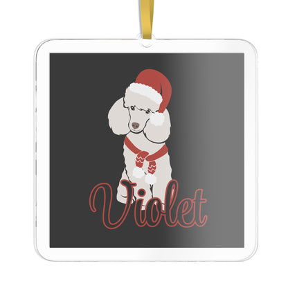 Black Santa Pet Photo Name Ornament