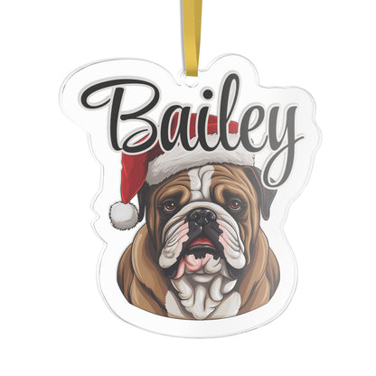 Santa Pet Photo Name Ornament
