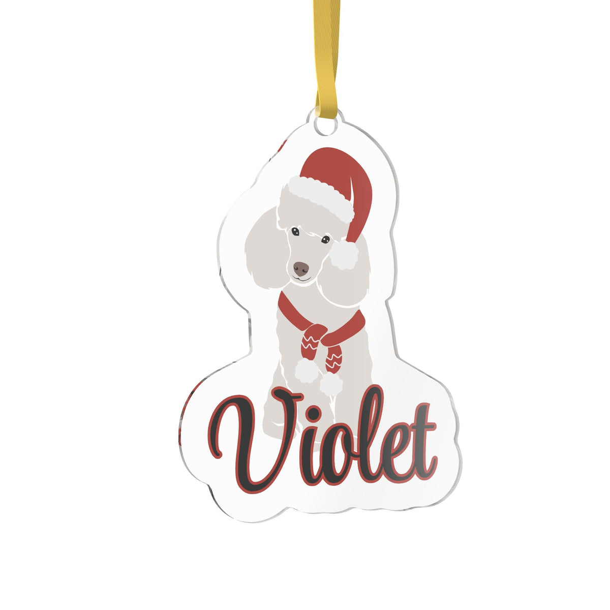 Black Santa Pet Photo Name Ornament