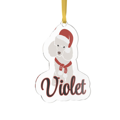 Black Santa Pet Photo Name Ornament