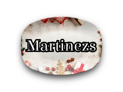 Christmas Wood Look Name Platter