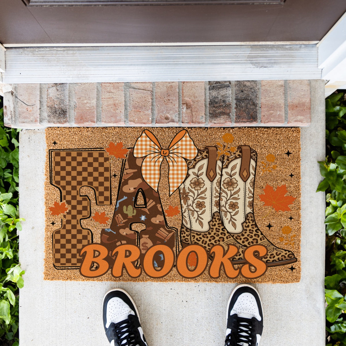 Fall Boots Name UV Printed Doormat