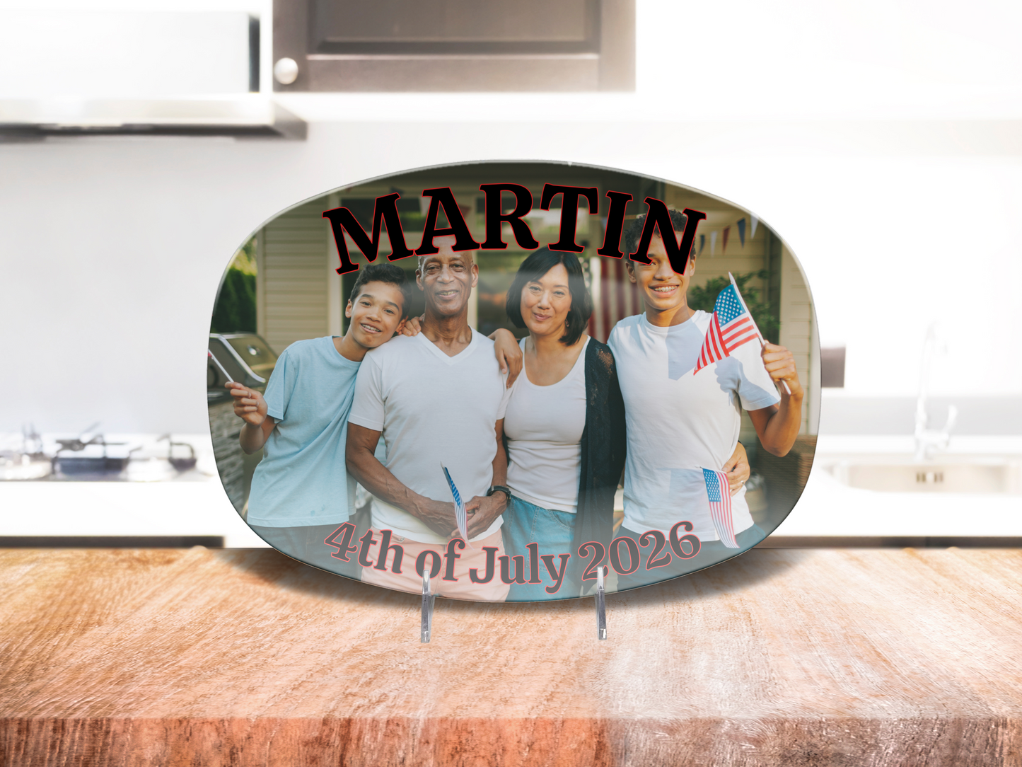 4th of July Photo Name Year Platter