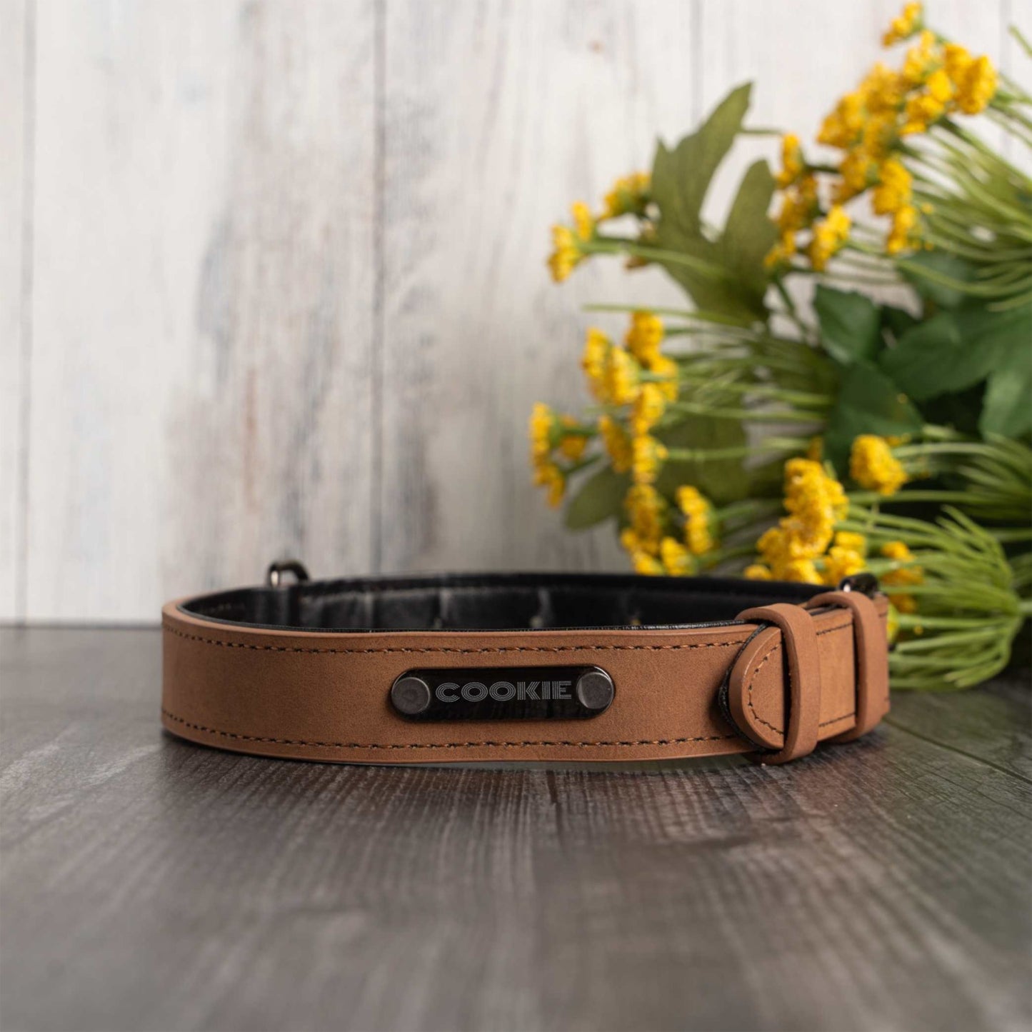 Name Vegan Leather Pet Collar - Laser Etched