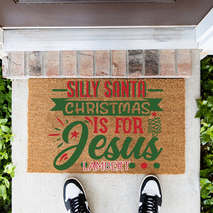 Silly Santa Name Doormat