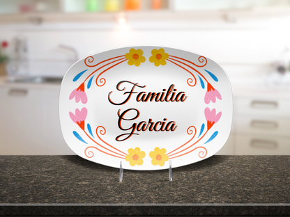 Cute Bright Floral Name Platter