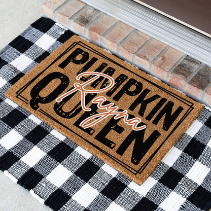 Pumpkin Queen Solid Name Doormat